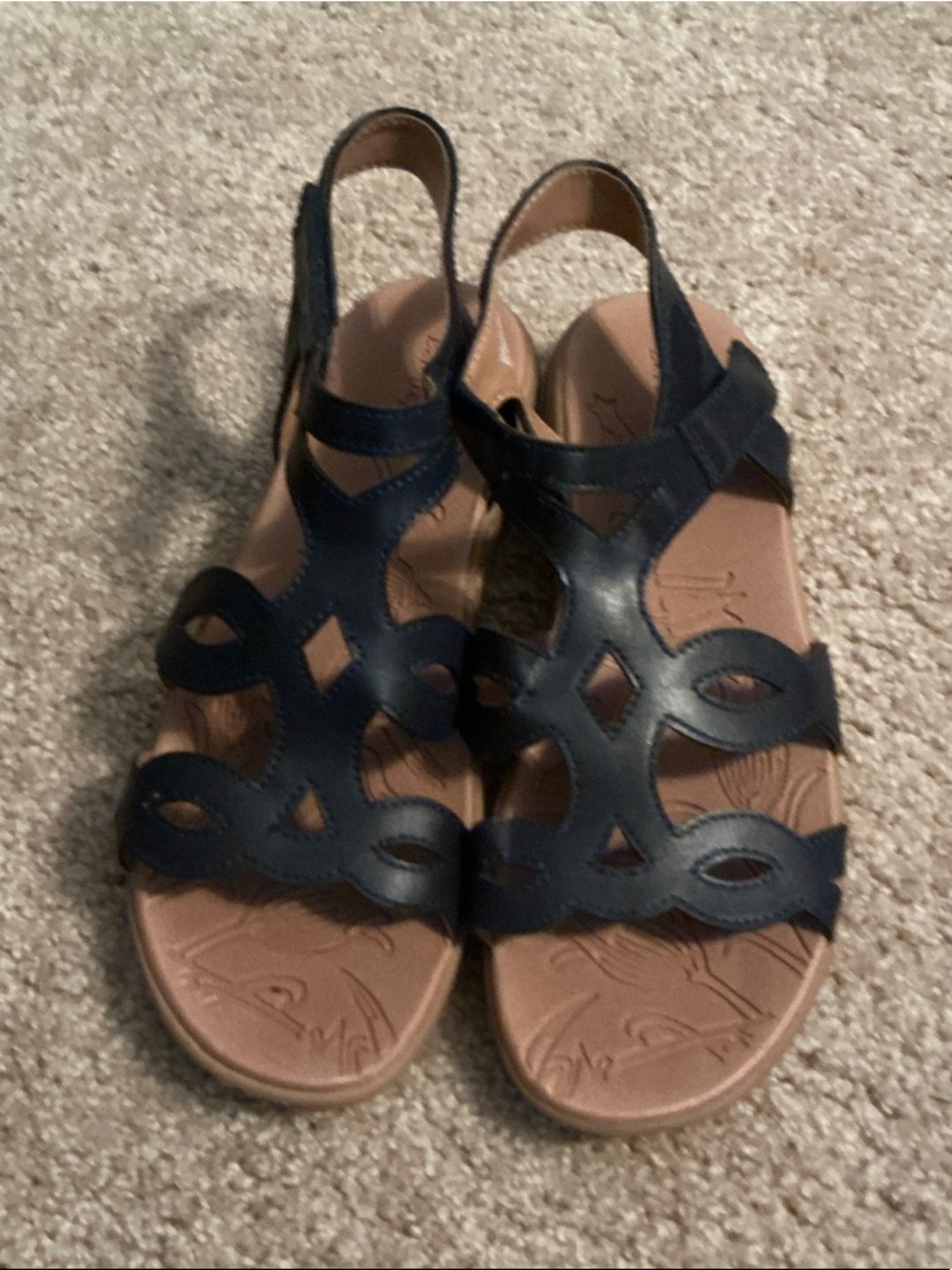 BareTraps Navy Cutout Slingback Sandals